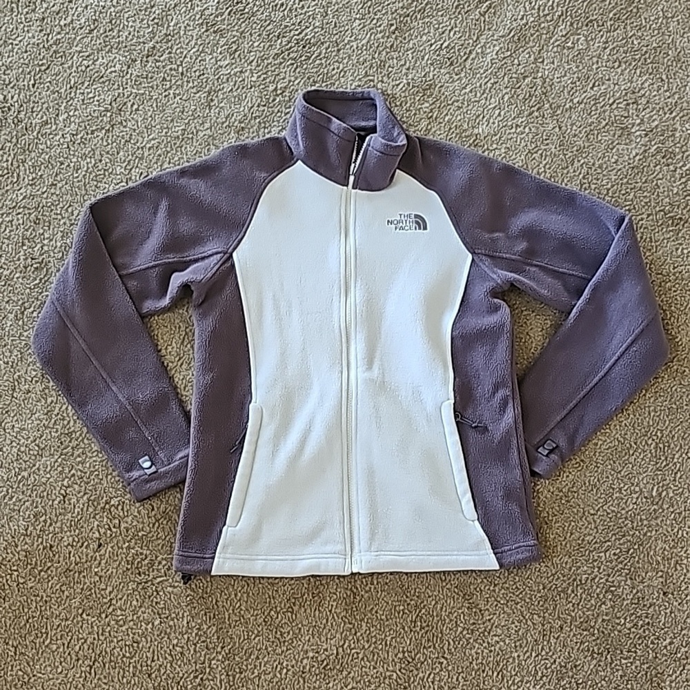The North Face Fleece Zip Up Jacket Small White Purple